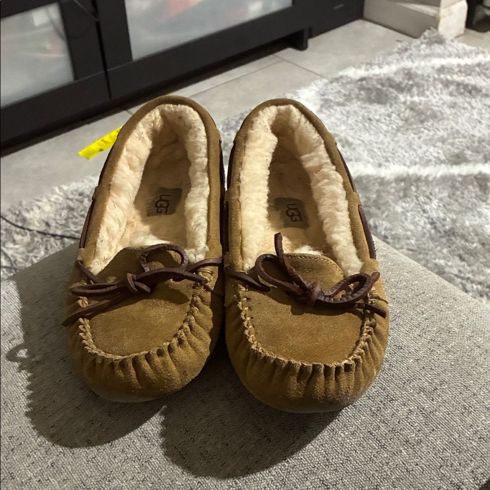 UGG Tan Suede Moccasin Slippers